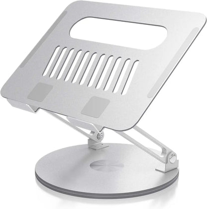 360° Rotating Laptop Stand, Adjustable Foldable Aluminum Alloy Laptop Stand, 2-In-1 Multi-Functional Laptop Stand, Suitable for Gaming Laptops and Tablet Stands, Gray