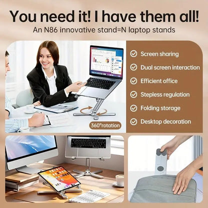 Adjustable Laptop Stand, Aluminum Alloy Laptop Stand, Laptop Cooling Stand, Laptop Holder for Desk, Compatible with 8-16 Inch Laptop