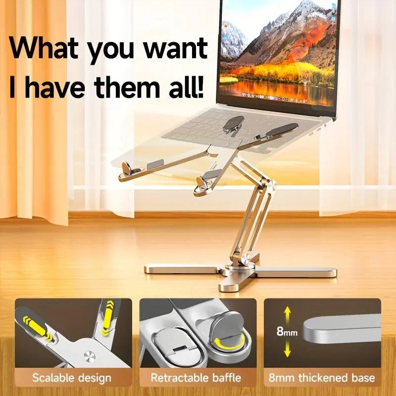 Adjustable Laptop Stand, Aluminum Alloy Laptop Stand, Laptop Cooling Stand, Laptop Holder for Desk, Compatible with 8-16 Inch Laptop