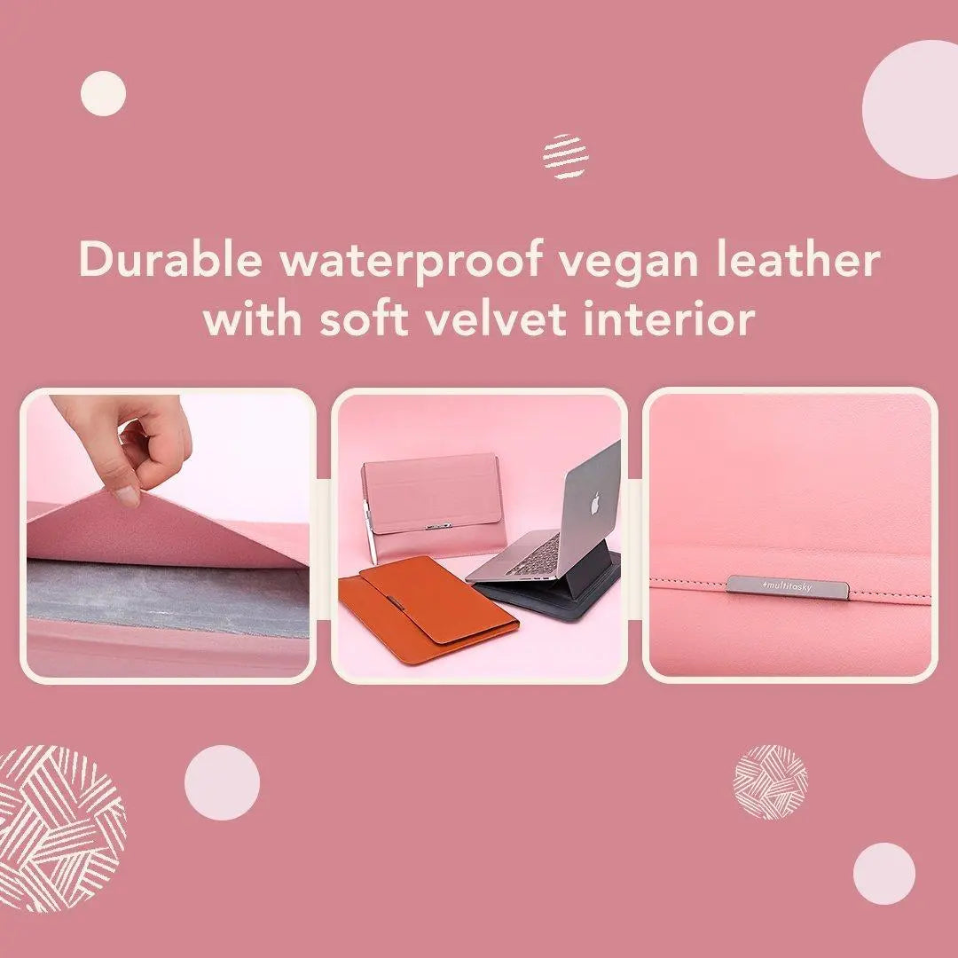 Transformable Vegan Leather Laptop Bag Set (Laptop Stand)