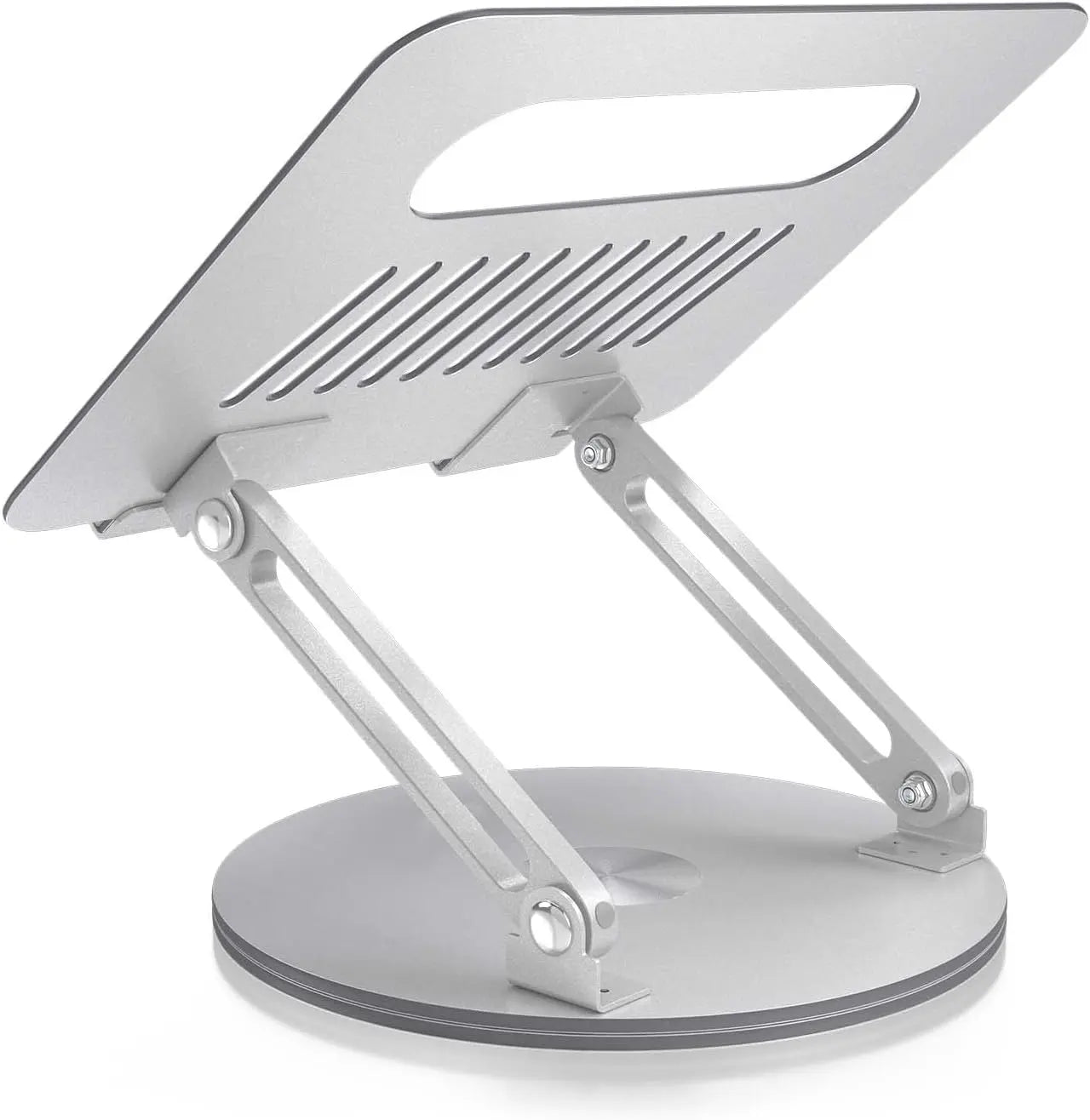 360° Rotating Laptop Stand, Adjustable Foldable Aluminum Alloy Laptop Stand, 2-In-1 Multi-Functional Laptop Stand, Suitable for Gaming Laptops and Tablet Stands, Gray