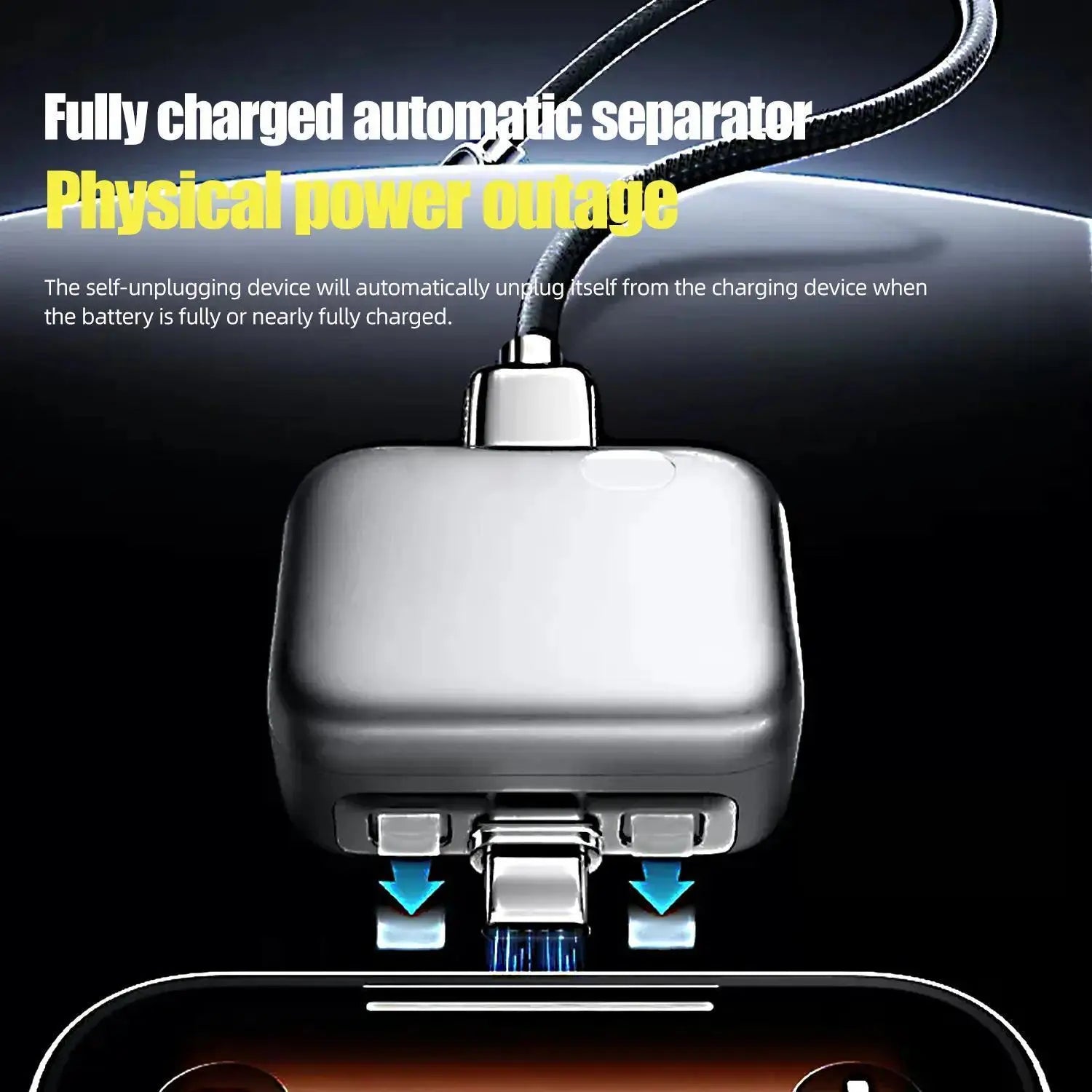 HEXIBII 140W Physical-Disconnect Battery Guard, Auto Eject Charger,Smart Auto Stop Charging Protector, Full Battery Auto Disconnect, Anti-Overcharge Protection for Safe Overnight Charging, Overcharge Protection, Universal for Phones, Laptops & Tablets