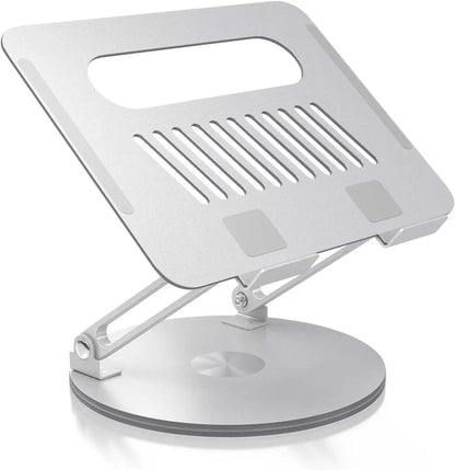 360° Rotating Laptop Stand, Adjustable Foldable Aluminum Alloy Laptop Stand, 2-In-1 Multi-Functional Laptop Stand, Suitable for Gaming Laptops and Tablet Stands, Gray