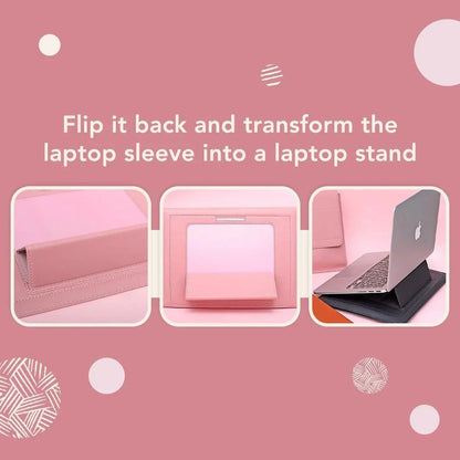 Transformable Vegan Leather Laptop Bag Set (Laptop Stand)